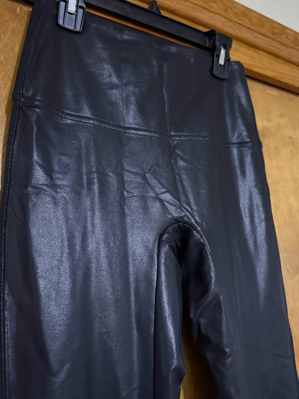 Jane and Bleecker Black Faux Leather Leggings High Rise Stretch Size Large